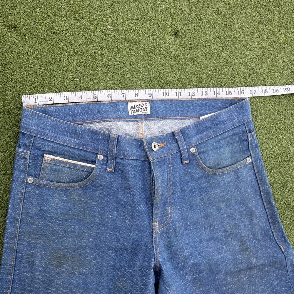 Naked & Famous Jeans Mens 33 Blue Royalcast Selvedge Denim Skinny Guy 016691